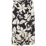 Normal Waist Skirts Mango Floral-print Wrap Skirt - Black