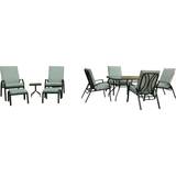 Malay Riviera Outdoor Lounge Set, 2 Table incl. 6 Chairs