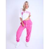 Pink - Women Trousers Kaiia Logo Cuffed Joggers Hot Pink