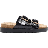 Wide Fit Slippers & Sandals River Island Double Buckle - Black
