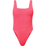 Open Back Swimsuits Hunza G Square Neck Swim - Hot Pink