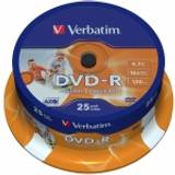 Optical Storage Verbatim DVD-R 4.7GB 16x Spindle 25-Pack Wide Inkjet
