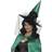 Smiffys Deluxe Witch Hat Teal with Feathers & Netting