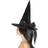 Smiffys Deluxe Witch Hat Black with Black Bow