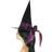 Smiffys Deluxe Witch Hat Black with Purple Bow