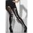 Smiffys Opaque Tights Black with Skeleton Print