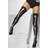 Smiffys Opaque Hold-Ups Black with Skeleton Print