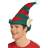 Smiffys Elf Hat Green with Red Stripes