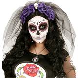 Veils Fancy Dress Widmann Headband 6 Rose Skull & Veil