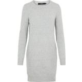 Dresses Women's Clothing Vero Moda O-Neck Knitted Dress - Grey/Light Grey Melange