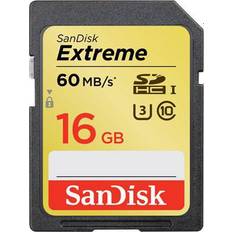 SanDisk 16 GB Memory Cards & USB Flash Drives SanDisk Extreme SDHC 60MB/s UHS-I U3 16GB