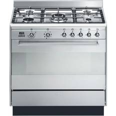 90cm - Stainless Steel Gas Cookers Smeg SUK91MFX9 Stainless Steel