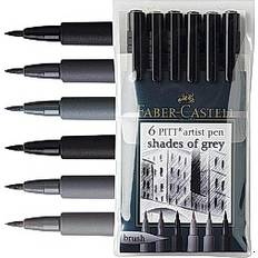 Faber-Castell Brush Pens Faber-Castell PITT Drawing Pens 6-pack