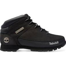 Black - Men Hiking Shoes Timberland Euro Sprint Hiker Mid Boot M - Black Nubuck