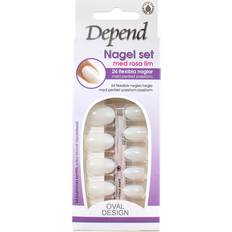 Depend False Nails & Nail Decorations Depend Nail Kit with Pink Glue Oval Design 6012 24-pack