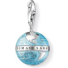 Nickel Free Charms & Pendants Thomas Sabo Charm Club Globe Charm Pendant - Blue/Silver