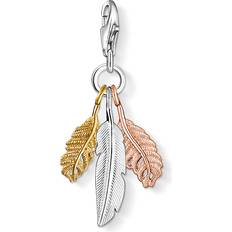 Thomas Sabo Charm Club Feathers Charm - Gold/Rose Gold/Silver