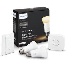Philips hue e27 starter kit Philips Hue White Atmosphere LED Lamp 9.5W E27 2 Pack Starter Kit