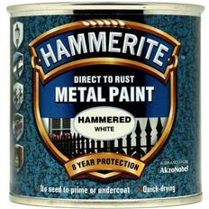 Hammerite Metal - White Paint Hammerite Direct to Rust Hammered Effect Metal Paint White 0.25L