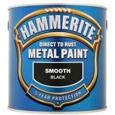 Hammerite Metal Paint Hammerite Direct to Rust Smooth Effect Metal Paint Black 2.5L