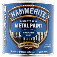 Hammerite Blue Paint Hammerite Direct to Rust Smooth Effect Metal Paint Blue 0.25L