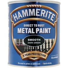 Hammerite Green Paint Hammerite Direct to Rust Smooth Effect Metal Paint Green 0.75L