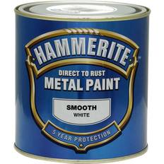 Hammerite Metal - White Paint Hammerite Direct to Rust Smooth Effect Metal Paint White 2.5L