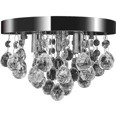 vidaXL Crystals Chromium Ceiling Flush Light 25cm