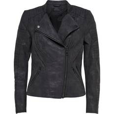 Leather Jackets - S - Women Only Leather Look Jacket - Black