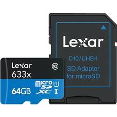 64 GB - microSD Memory Cards & USB Flash Drives LEXAR High Performance microSDXC Class 10 UHS-I U1 633x 64GB