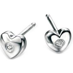 Studio Heart Earrings - Silver/White