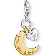 Charms & Pendants Thomas Sabo Charm Club I Love You To The Moon Heart Charm Pendant - Gold/Silver