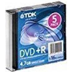 TDK DVD+R 4.7GB 16x Jewelcase 5-Pack