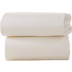 Beige Fabrics Clair De Lune Fitted Cotton Moses Basket Sheets 2-pack 11.8x29.1"