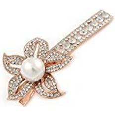 Avalaya Large Glass Pearl Concord Hair Clip 85mm
