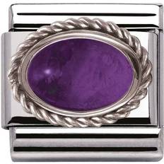 Nomination Composable Classic Link February Birthday Gift Charm - Silver/Amethyst