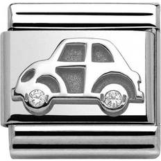 Transparent Charms & Pendants Nomination Composable Classic Link Car And Stone Charm - Silver/Transparent