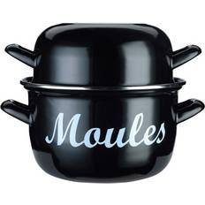 Enamels Mussel Pots KitchenCraft Mediterranean Standard Mussel with lid 18 cm