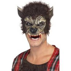 Brown Half Masks Smiffys Werewolf Half Face Mask