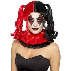 Super Heroes & Villains Short Wigs Fancy Dress Smiffys Twisted Harlequin Wig Black & Red