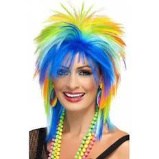 Multicolour Wigs Smiffys 80's Rainbow Punk Wig Multi-Coloured