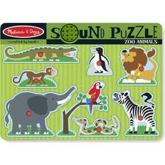 Knob Puzzles Melissa & Doug Zoo Animals Sound Puzzle 8 Pieces