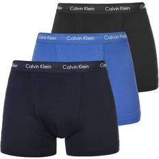 Black Men's Underwear Calvin Klein Cotton Stretch Boxers 3-pack - Black/Blueshadow/Cobaltwater Dtm Wb