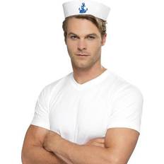 Sailor Hats Fancy Dress Smiffys Doughboy US Sailor Hat White