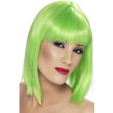 Green Short Wigs Fancy Dress Smiffys Glam Wig Neon Green