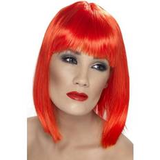 Red Wigs Smiffys Glam Wig Neon Red