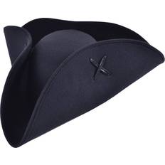 Bristol Pirate Tricorn Wool Felt Hat Black
