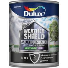 Dulux Black Paint Dulux Weathershield Multisurface Metal Paint, Wood Paint Black 0.75L