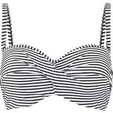 Swimwear Panache Anya Stripe Bandeau Bikini Top - Black/White