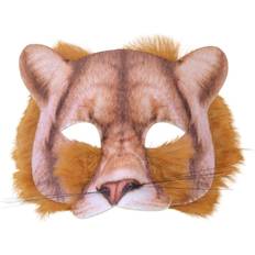 Brown Half Masks Bristol Lion Face Realistic Fur Mask